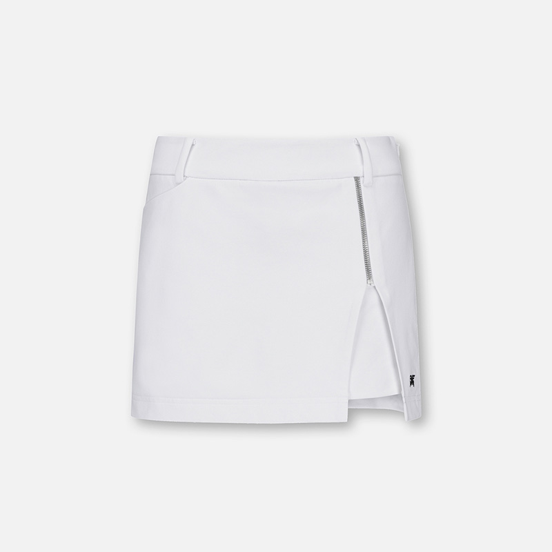 Women's Side Zipper Solid Skirt